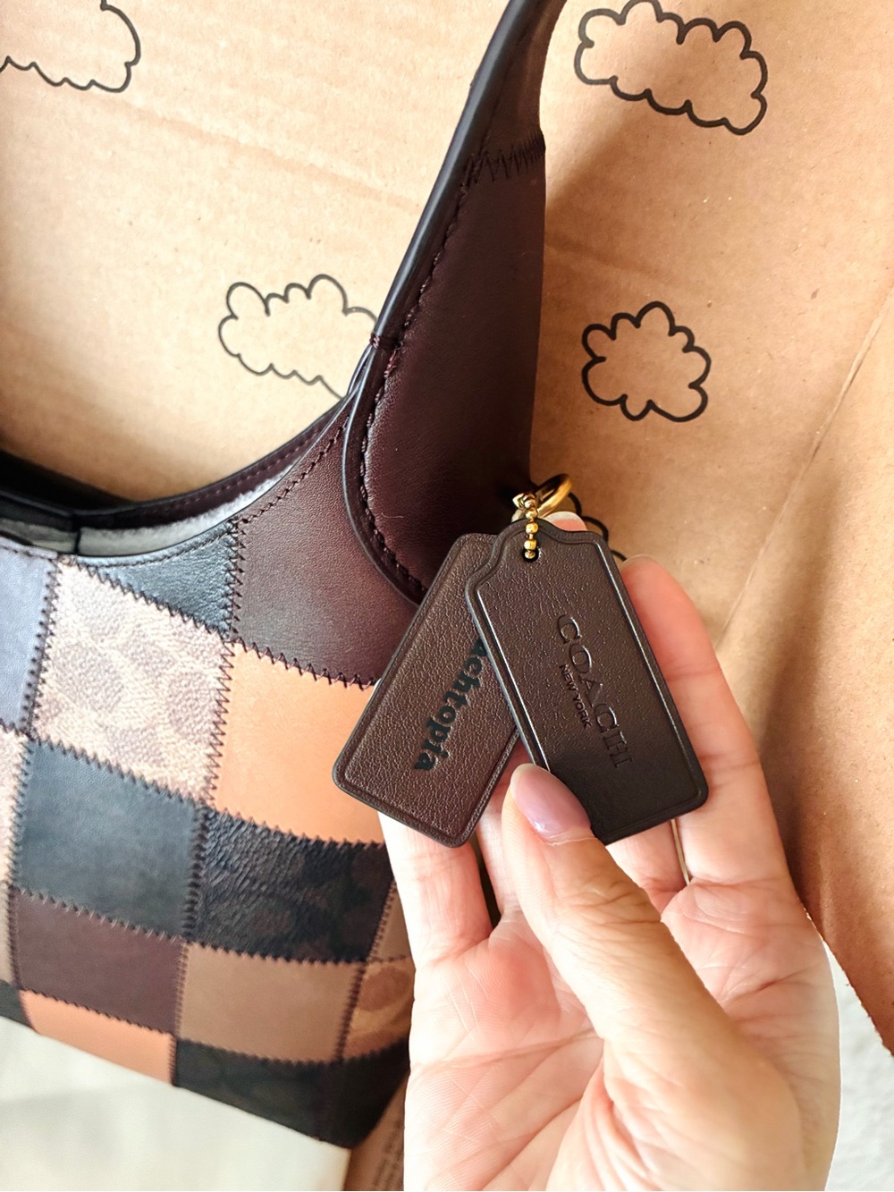NWT🌞Coach Coachtopia Alter/Ego Brooklyn Shoulder Bag 28 CFN34 Brown Patchwork - Picture 4 of 9